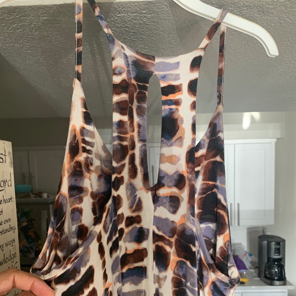 Maxi print dress , built in front bra support